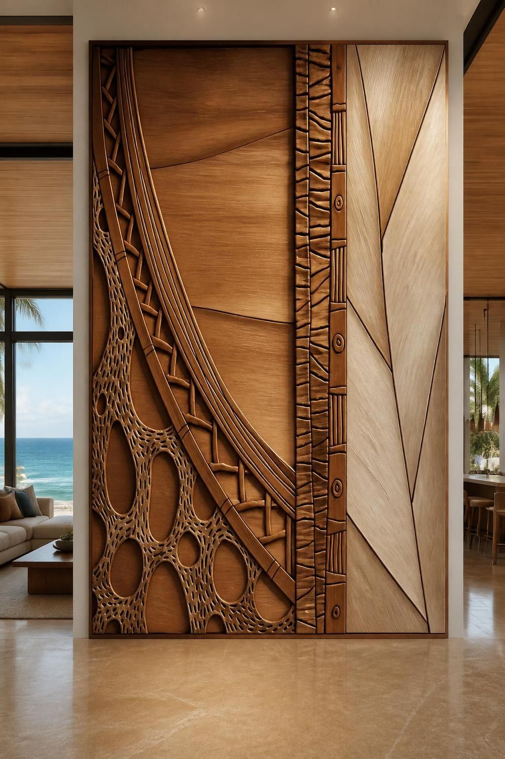 Minimal wooden interior details